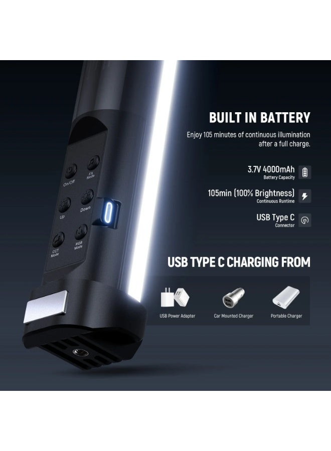 Neewer BASICS SL50 21" Magnetic Handheld RGB Light Wand - Image 4